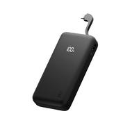 Juice Eco Integrated MAX Power Bank 20000mAh - Cargador portátil con Cable USB-C Integrado, Salida rápida de 20 W, Pantalla Digital, Banco de energía para iPhone 15 16, Samsung, Android, GoPro, iPad
