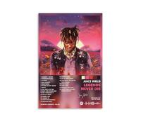Juice Wrld Legends Never DiePhoto - Póster de paisaje para decoración del hogar y la oficina, lienzo decorativo para pared, decoración familiar moderna, baño, estilo sin marco, 20 x 30 cm