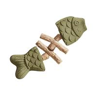 Juicio de masticación juguetes lidera, juguetes de dentición del gatito - Fishbone felino teether - Interactive Cat Chew juguete lindo gatito de madera TEATHER para juego para al aire libre para de ab