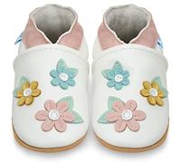 Juicy Bumbles Zapatos del bebé suave Sole Pre zapatos del caminante del bebé zapatos para caminar para Bebé niña 12-18 Meses Blanco