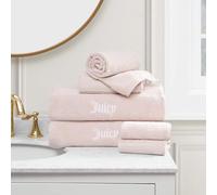 Juicy Couture Alyssa - Lujoso Juego de 6 Toallas de baño, (2) Toallas de baño, (2) Toallas de Mano y (2) Toallas faciales, Juego de Toallas de baño Rosa