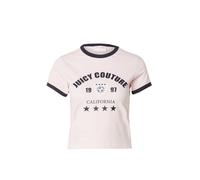 Juicy Couture Camiseta 'The Arched Football Ringer' rosa pastel / negro / blanco L rosa pastel / negro / blanco