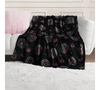 Juicy Couture - Cobija de lujo, emblema jugoso, afelpada y acogedora, mantas decorativas para sofás, sillas y camas, lujosa y suave, elegante decoración del hogar, mide 50 x 70 pulgadas, emblema negro