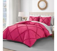 Juicy Couture Diamond - Juego de edredón tamaño Queen, Juego de edredón Reversible de 3 Piezas, Lavable a máquina, Color Rosa Intenso
