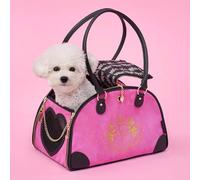 Juicy Couture Give Me Treats - Elegante Bolsa de Viaje Rosa Intenso para Perros y Gatos pequeños