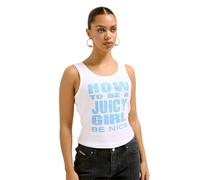 Juicy Couture How To Be A Juicy Girl Vest-Figurbetonte Weste mit Print Akzenten Versch. Farben Chaleco de Moda, Blanco, L Mujeres