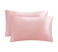 Juicy Couture Juego de 2 Fundas de Almohada de satén para Cabello y Piel, Color Rosa, tamaño Queen, Fundas de Almohada refrescantes sedosas con Cierre de sobre