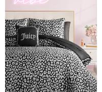 Juicy Couture Juego de Cama Moderno de satén de Leopardo Negro - Cama de Lujo en un Bolsillo - Colección de Ropa de Cama Suave y Elegante de 6 Piezas