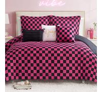 Juicy Couture Juego de edredón, poliéster, Negro/Rosa Intenso, tamaño King