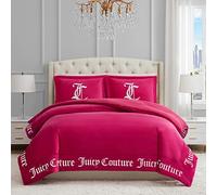 Juicy Couture Juego de edredón, poliéster, Rosa Intenso, tamaño matrimonial/Queen, 3 Piezas