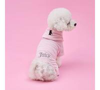 Juicy Couture Juicy Bling - Chándal de Terciopelo con Capucha para Perros y Gatos pequeños, Color Rosa, Talla M/L