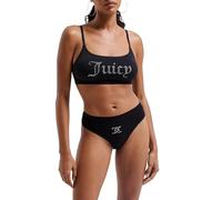 Juicy Couture Juicy Diamante Bralette & High Leg Brief Juego de lencería, Negro, Talla única (Pack de 56) Mujeres