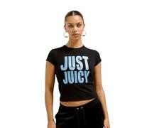 Juicy Couture Just Juicy Cap Sleeve Figubetontes Print T Shirt Top Oberteil Versch. Farben Camiseta, Negro, L Mujeres