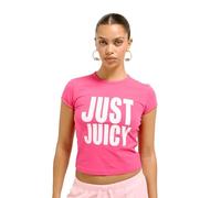 Juicy Couture Just Juicy Cap Sleeve Figubetontes Print T Shirt Top Oberteil Versch. Farben Camiseta, Raspberry Sorbet, M Mujeres