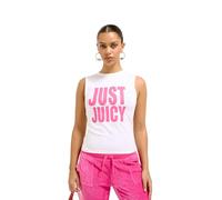Juicy Couture Just Juicy Tank Figubetontes Print T Shirt Top Oberteil Versch. Farben Camisa Cami, Blanco, S Mujeres