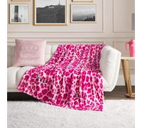 Juicy Couture Luxurious Throw Blanket for Couch - 50” x 70” Inches - Regent Leopard Print Blanket - Plush & Cozy Throw Blanket - Decorative Blankets for Sofas, Throws for Chairs, and Beds - Pink
