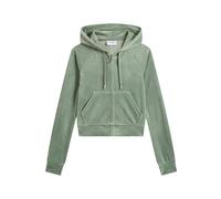 Juicy Couture Madison Hoodie Kapuzensweatjacke, Sweatjacke mit Kapuze und Reißverschluss aus Velour in Verschiedenen Farben Sudadera con Capucha, Verde Chino, M para Mujer