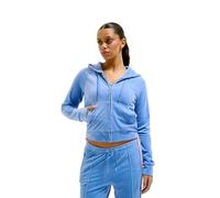 Juicy Couture Madison Hoodie Kapuzensweatjacke, Sweatjacke mit Kapuze und Reißverschluss aus Velour in Verschiedenen Farben Sudadera con Capucha, Regata Lavada, S para Mujer