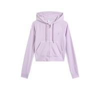 Juicy Couture Madison Hoodie Kapuzensweatjacke, Sweatjacke mit Kapuze und Reißverschluss aus Velour in Verschiedenen Farben Sudadera con Capucha, Pastel Lilac, XS para Mujer