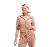 Juicy Couture Madison - Sudadera con Capucha y Cremallera de Terciopelo para Mujer (1 Unidad), Café Au Lait, XS