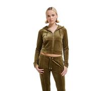 Juicy Couture Madison - Sudadera con Capucha y Cremallera de Terciopelo para Mujer (1 Unidad), Verde Oscuro, L