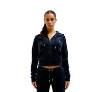 Juicy Couture Madison - Sudadera con Capucha y Cremallera de Terciopelo para Mujer, Azul Oscuro, M