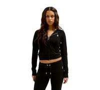 Juicy Couture Oola Hoodie Kapuzensweatjacke, Jersey Sweatjacke mit Kapuze und Reißverschluss in Verschiedenen Farben Sudadera con Capucha, Negro, S para Mujer