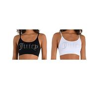 Juicy Couture - Paquete Variado de Bralettes sin Aros ni Costuras para Mujer, Negro/Blanco, Small