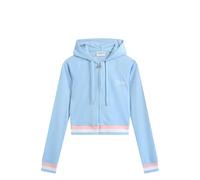 Juicy Couture Stripe Hoodie Sudadera con Capucha, Azul (Powder Blue), S para Mujer
