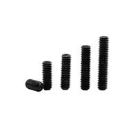 JUIDINTO 2-50 tornillos de cabeza hueca hexagonal negros M2-M12, tornillos prisioneros de punta ahuecada, tornillos sin cabeza de acero al carbono(5mm,M2.5 50pcs)