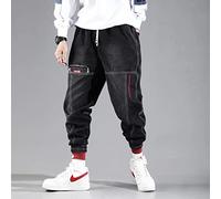 Juig Nueva Ropa de Calle, Pantalones Cargo de Hip Hop, Pantalones Vaqueros para Hombre, Pantalones Casuales, Pantalones Harun elásticos, Pantalones para Correr en otoño y Primavera, Ropa para Hombres