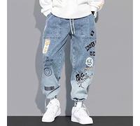 Juig Nueva Ropa de Calle, Pantalones Cargo de Hip Hop, Pantalones Vaqueros para Hombre, Pantalones Casuales, Pantalones Harun elásticos, Pantalones para Correr en otoño y Primavera, Ropa para Hombres