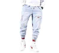 Juig Nueva Ropa de Calle, Pantalones Cargo de Hip Hop, Pantalones Vaqueros para Hombre, Pantalones Casuales, Pantalones Harun elásticos, Pantalones para Correr en otoño y Primavera, Ropa para Hombres