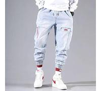 Juig Nueva Ropa de Calle, Pantalones Cargo de Hip Hop, Pantalones Vaqueros para Hombre, Pantalones Casuales, Pantalones Harun elásticos, Pantalones para Correr en otoño y Primavera, Ropa para Hombres
