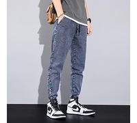 Juig Pantalones Vaqueros Holgados para Hombre de Primavera y Verano, Pantalones Holgados con Cintura elástica Harlan Cargo para Hombre, Pantalones Grises de Talla Grande M-8XL