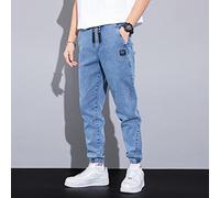 Juig Pantalones Vaqueros Holgados para Hombre de Primavera y Verano, Pantalones Holgados con Cintura elástica Harlan Cargo para Hombre, Pantalones Grises de Talla Grande M-8XL