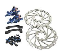 JUIN TECH R1 Hydraulic Road CX Disc Brake Set 160mm with Rotor, Front and Rear, Blue, JT1903