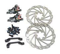 JUIN TECH R1 Hydraulic Road CX Disc Brake Set 160mm with Rotor, Front and Rear, Gray, JT1905