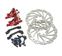 JUIN TECH R1 Hydraulic Road CX Disc Brake Set 160mm with Rotor, Front and Rear, Red, JT1906