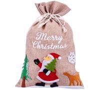 Juinsa Saco Regalos Papa Noel Yute Natura 23x25 cm, Multicolor