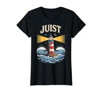 Juist Anchor Travel Alemania Playa Vibes Camiseta gráfica económica, Mujer, Negro, L