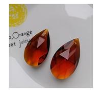 JUIYU Atrapasoles de jardín 2 prismas Colgantes facetados en Forma de lágrima de Cristal ámbar K9 de 50 mm Collares Colgantes Hechos a Mano