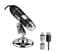 JUIYU Kit de Accesorios para microscopios Cámara de microscopio Digital 1600X Tipo 3in1 -C USB Microscopio electrónico portátil Portaobjetos de microscopio (Color : 500X 3 in 1 USB)