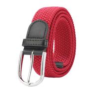 JUJNTNT Cinturón de lona Cinturón de hombre Cinturón elástico tejido Cinturón elástico de los estudiantes Hebilla de pasador Simple, rojo, 115 cm