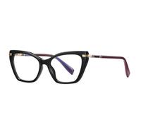 JUJNTNT Gafas de ojo de gato con bisagra de resorte para mujer (negro brillante)