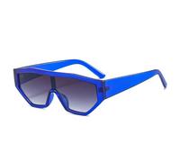 JUJNTNT Gafas de sol coloridas de una pieza con forma de ojo de gato para mujer y hombre, estilo retro con degradado UV400, color gelatina (degradado azul grisáceo)