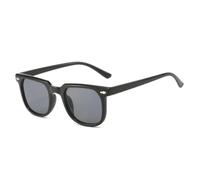 JUJNTNT Gafas de sol con remaches cuadrados para hombre, modernas, con degradado, UV400, estilo retro, estilo punk, con estampado de leopardo (negro y gris)