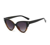 JUJNTNT Gafas de sol con remaches de ojo de gato para mujer, con degradado, UV400 (negro, leopardo y gris)