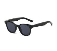 JUJNTNT Gafas de sol cuadradas clásicas retro para mujer y hombre, unisex, informales, para viaje, color gelatina (negro y gris).