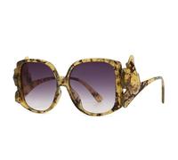 JUJNTNT Gafas de sol cuadradas coloridas de moda para mujer, estilo retro, con degradado, UV400, tendencia para hombre (gris ámbar)